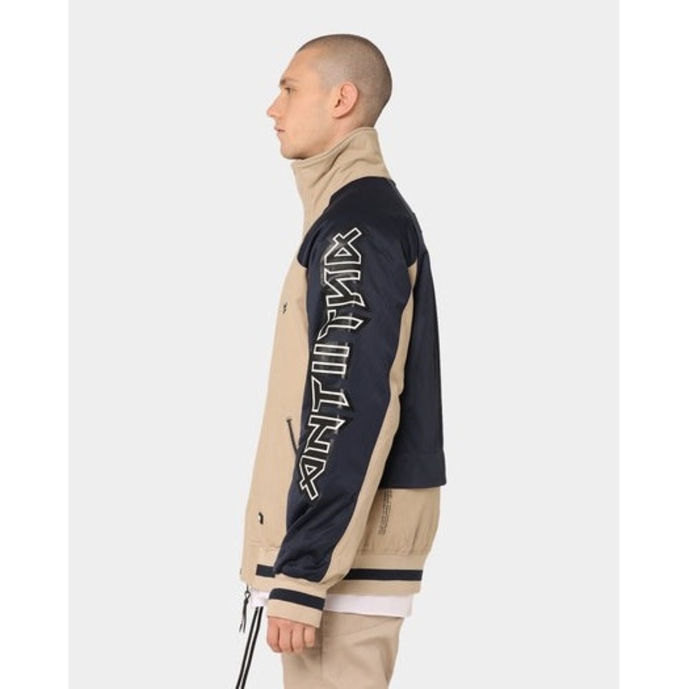 ANTI‎ ORDER Jacket Beige Blue Full Zip Athletic Track Jacket Mens Large - Picture 4 of 13